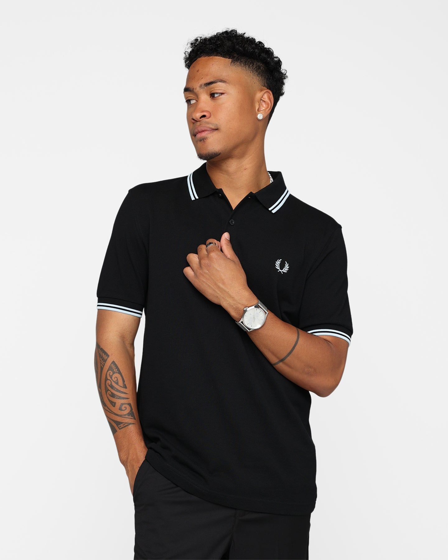 Fred Perry Twin Tipped Polo Shirt Black/Light Ice sold by Culture Kings