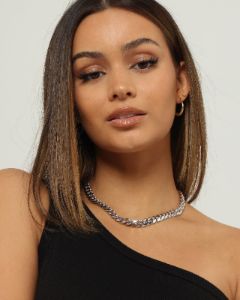 Raising Hell Women's 10mm 16" Cuban Choker Chain Sterling Silver sold by Culture Kings