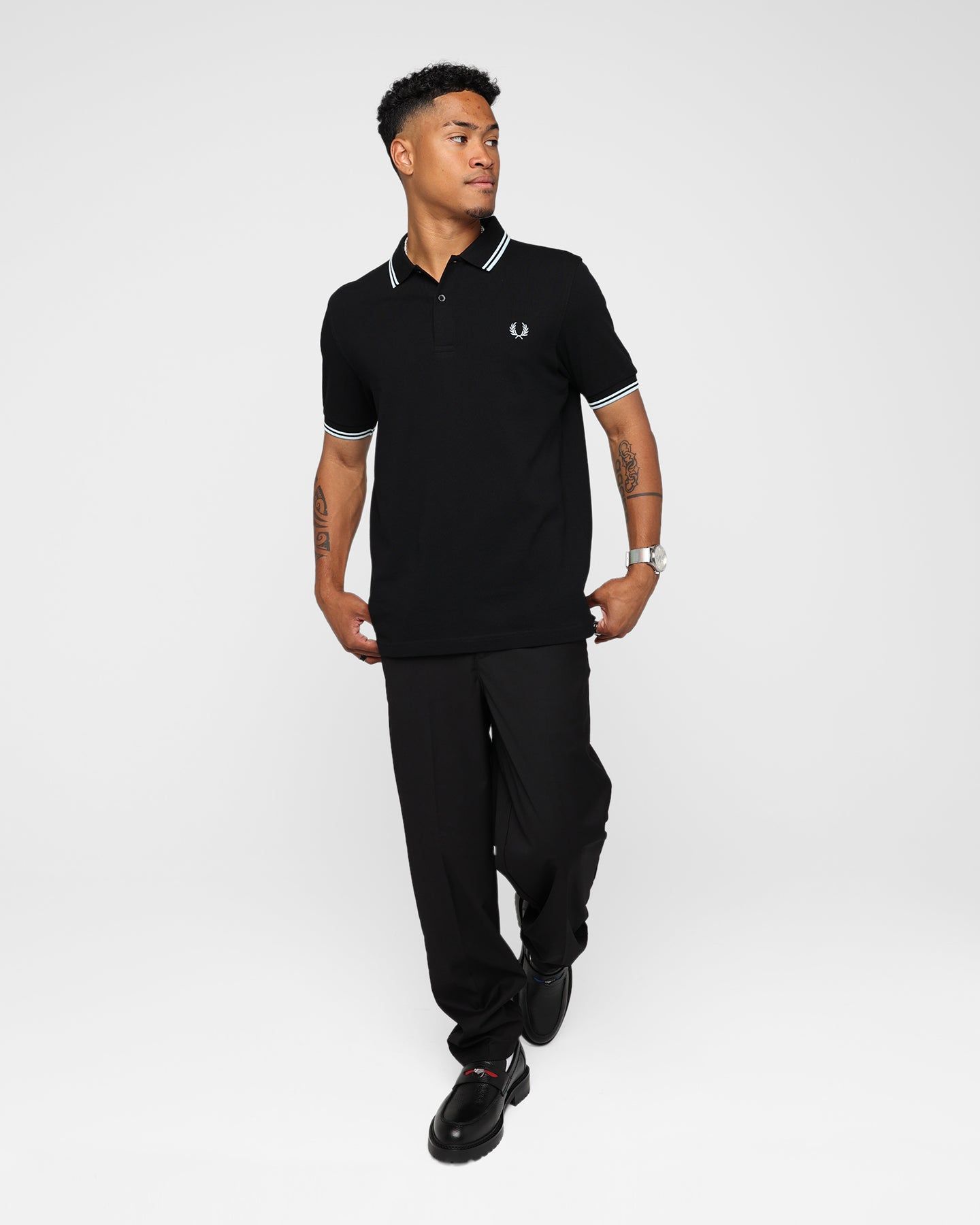Fred Perry Twin Tipped Polo Shirt Black/Light Ice sold by Culture Kings product image thumbnail 2