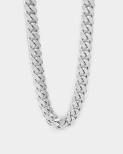 Raising Hell Women's 10mm 16" Cuban Choker Chain Sterling Silver sold by Culture Kings