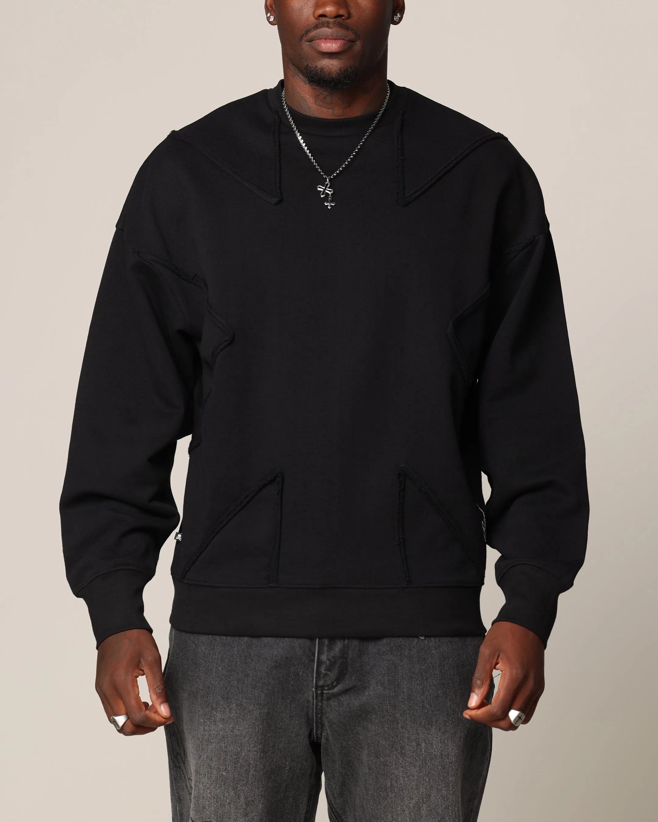 Saint Morta Deconstructed PSI Crewneck Black sold by Culture Kings
