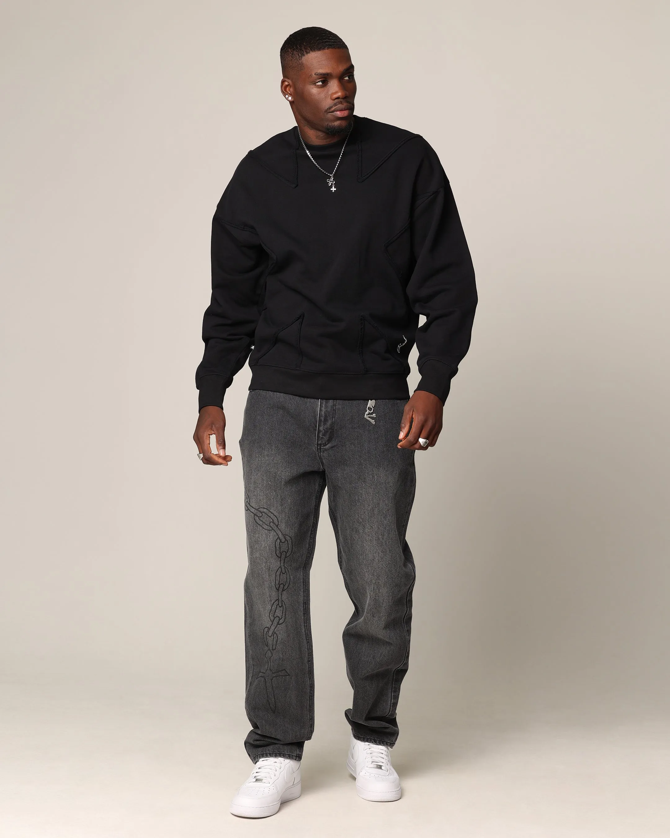 Saint Morta Deconstructed PSI Crewneck Black sold by Culture Kings product image thumbnail 3