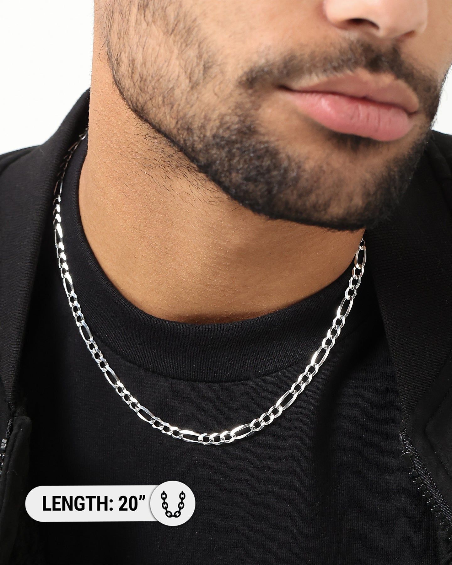 House Of Auric 4.8mm Figaro Chain Sterling Silver sold by Culture Kings product image thumbnail 5