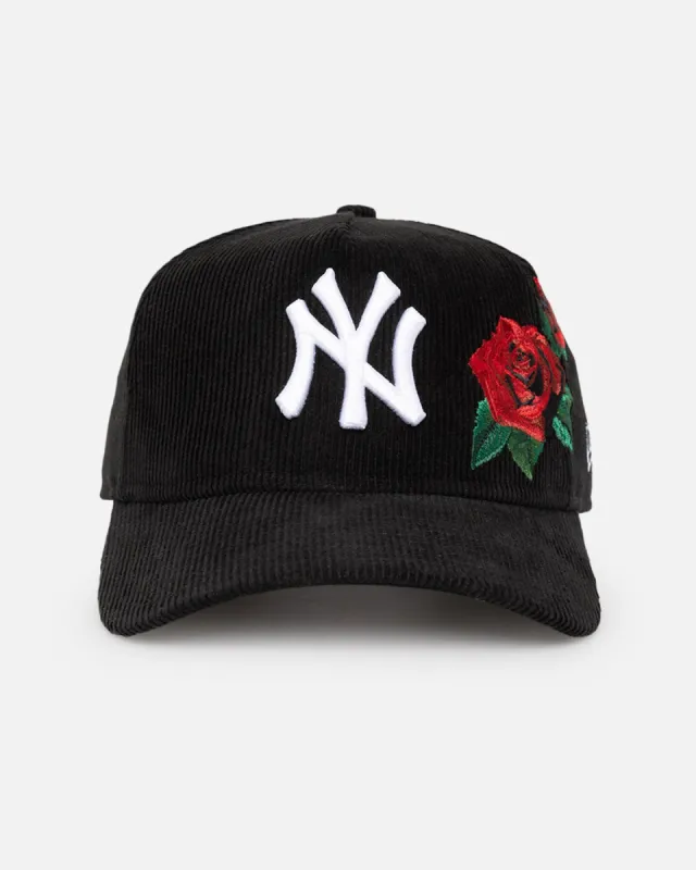 New Era New York Yankees 'Corduroy Roses' Golfer Pre-Curved Snapback Black Corduroy/White sold by Culture Kings