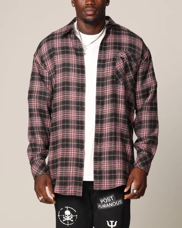 Saint Morta Heron Flannel Shirt Pink/Black sold by Culture Kings