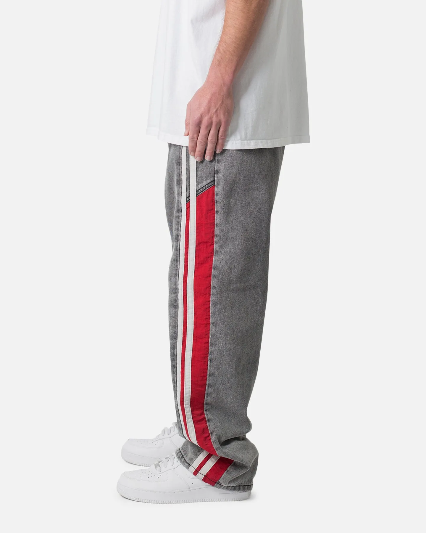MNML Ultra Baggy Stripe Denim Jeans Black/Red sold by Culture Kings product image thumbnail 3