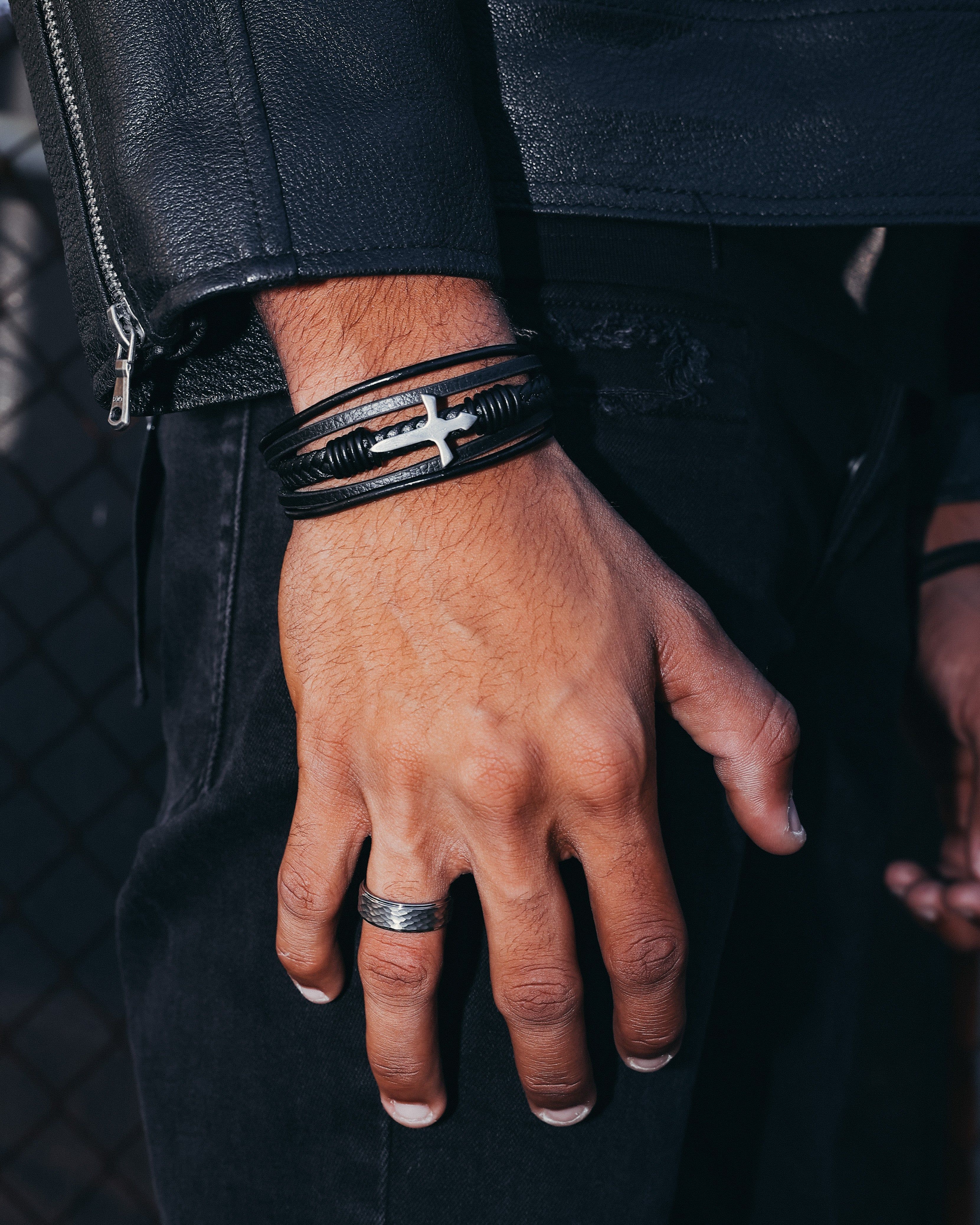 Saint Morta Leather Corium Bracelet Black sold by Culture Kings