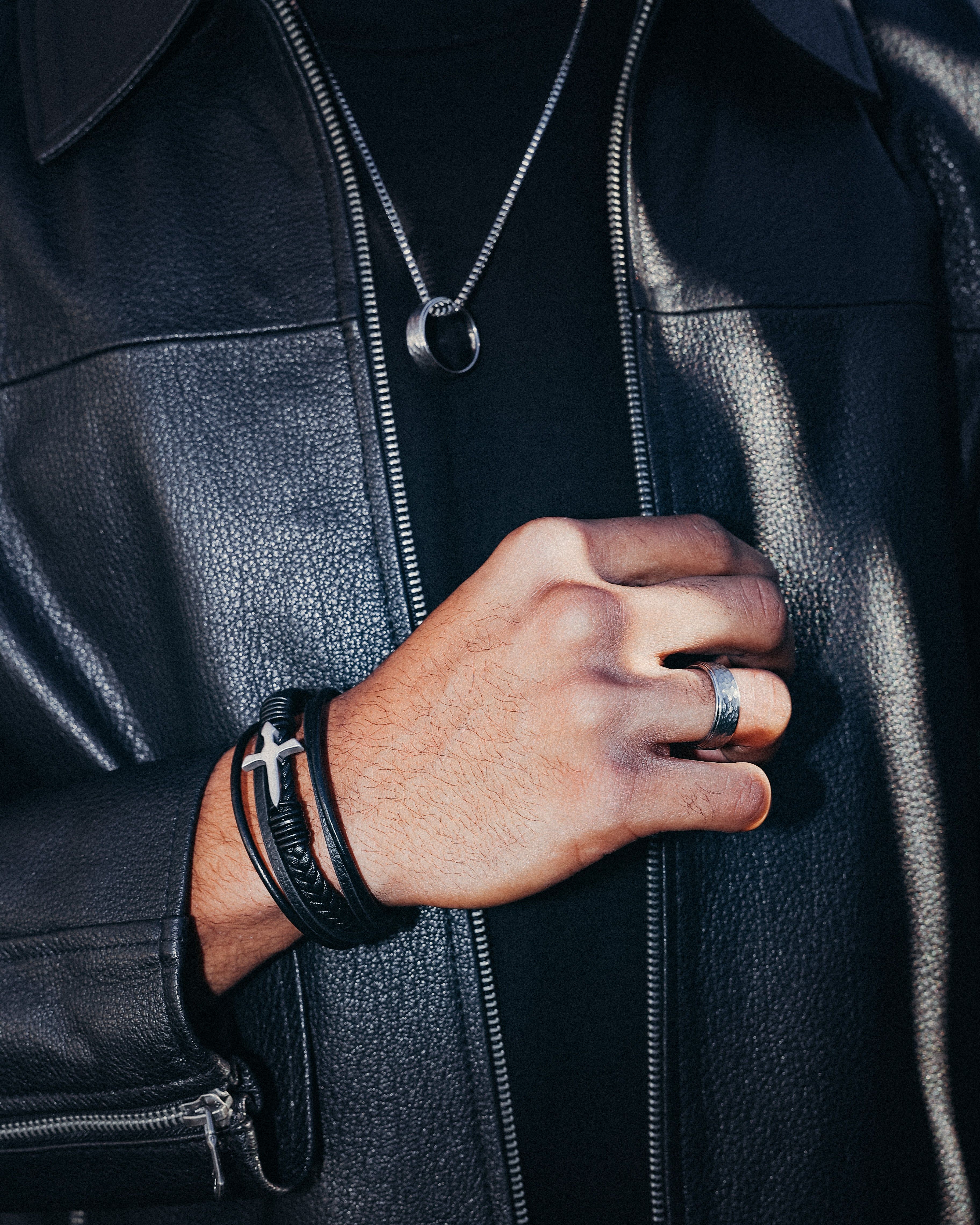 Saint Morta Leather Corium Bracelet Black sold by Culture Kings product image thumbnail 3