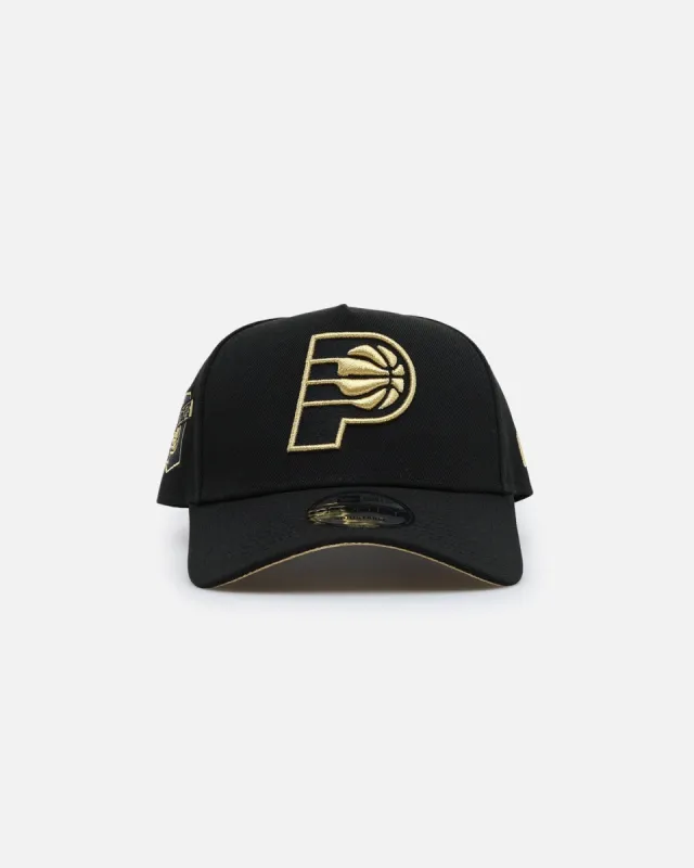 New Era Indiana Pacers 'NBA Gold Links' 9FORTY A-Frame Snapback Black/Gold sold by Culture Kings