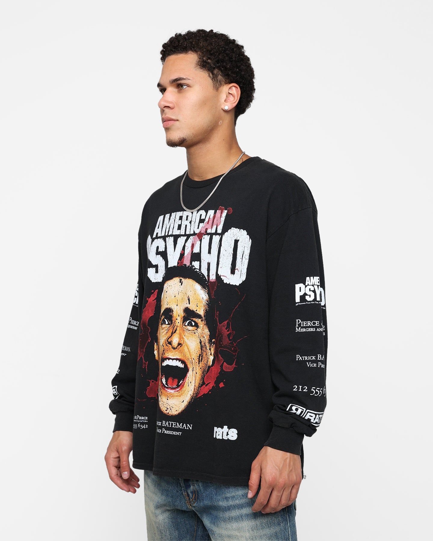 Rats Get Fat X American Psycho American Psycho Long Sleeve T-Shirt Black Wash sold by Culture Kings product image thumbnail 7