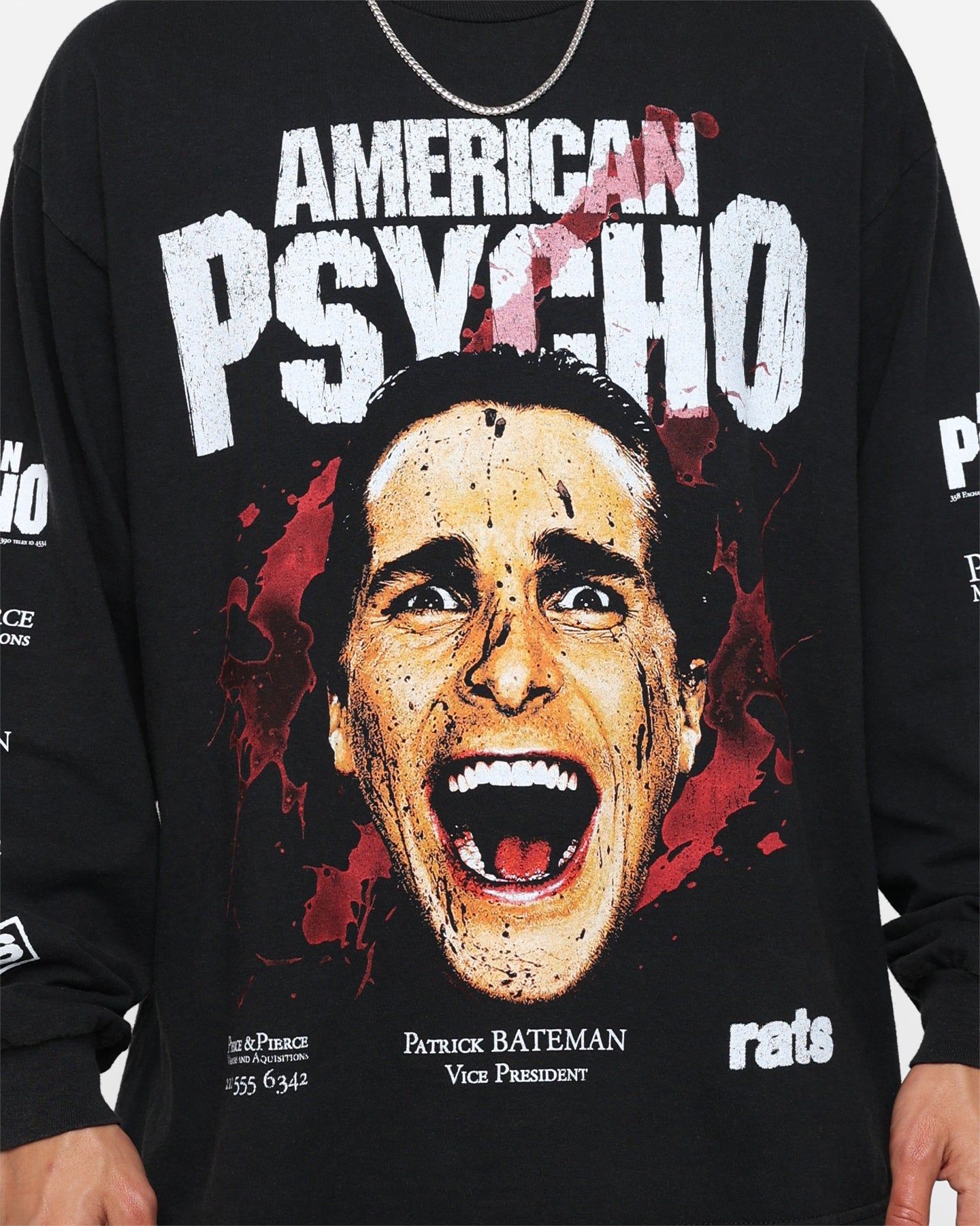 Rats Get Fat X American Psycho American Psycho Long Sleeve T-Shirt Black Wash sold by Culture Kings product image thumbnail 4