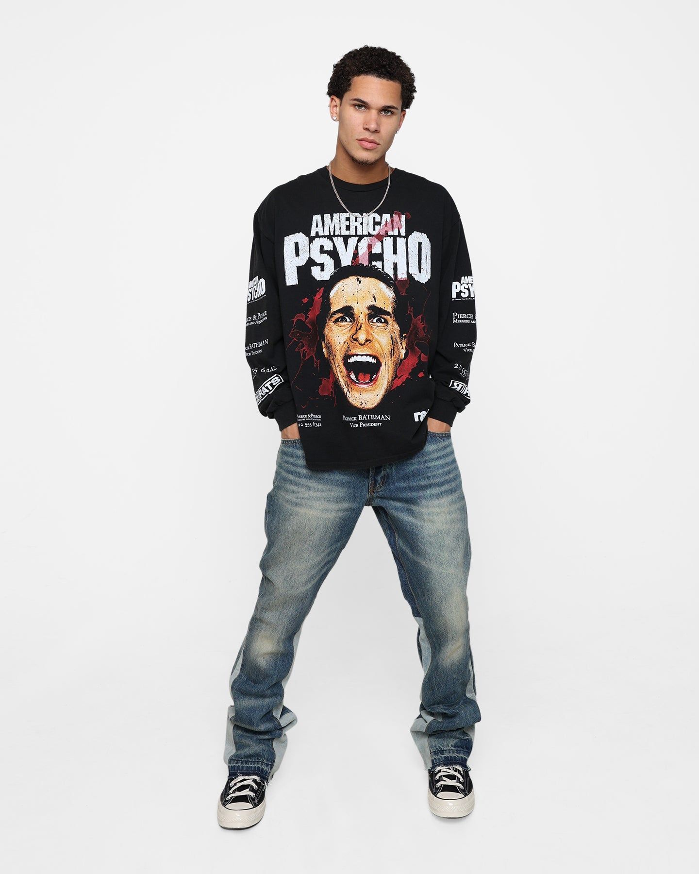 Rats Get Fat X American Psycho American Psycho Long Sleeve T-Shirt Black Wash sold by Culture Kings product image thumbnail 3