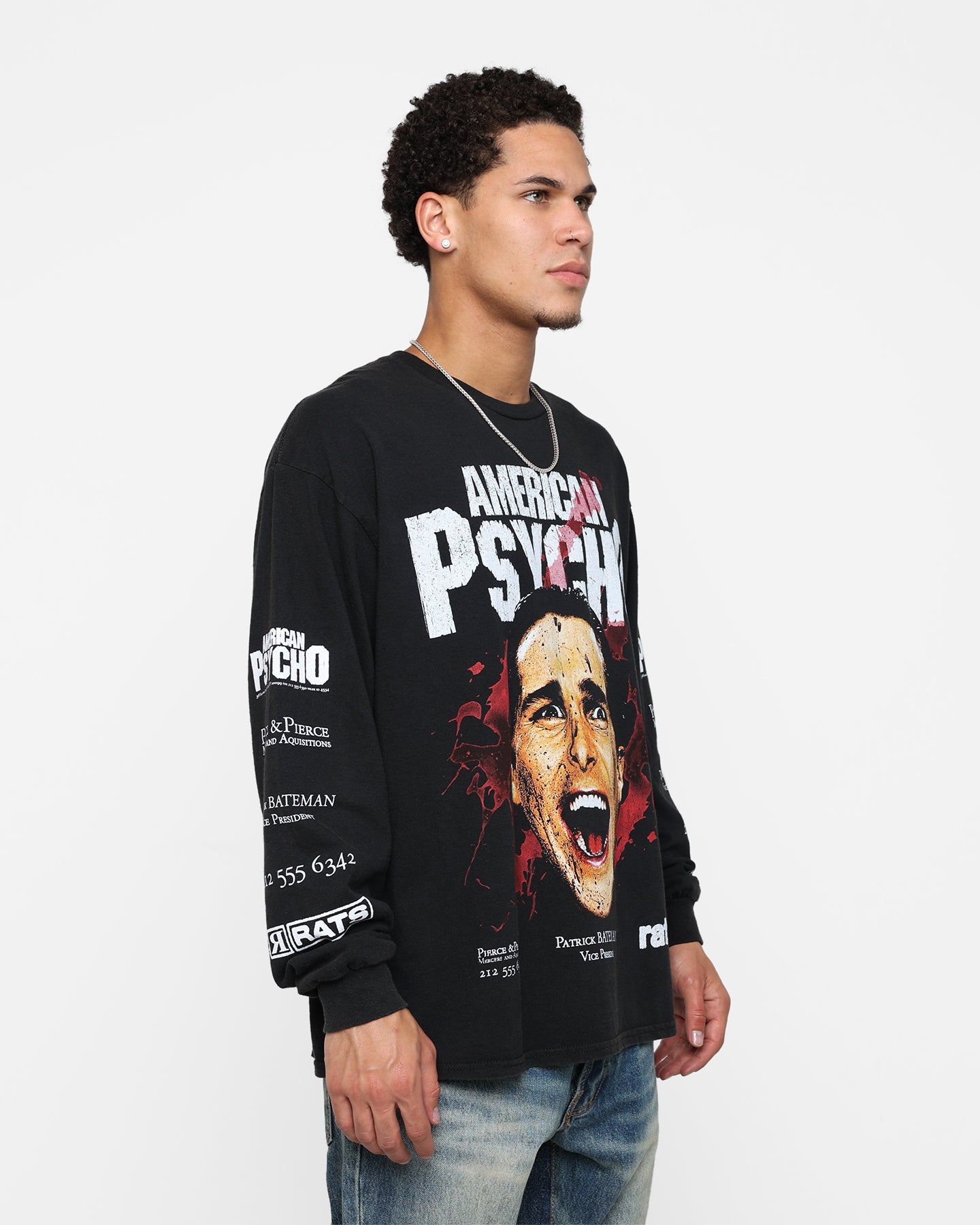 Rats Get Fat X American Psycho American Psycho Long Sleeve T-Shirt Black Wash sold by Culture Kings product image thumbnail 6