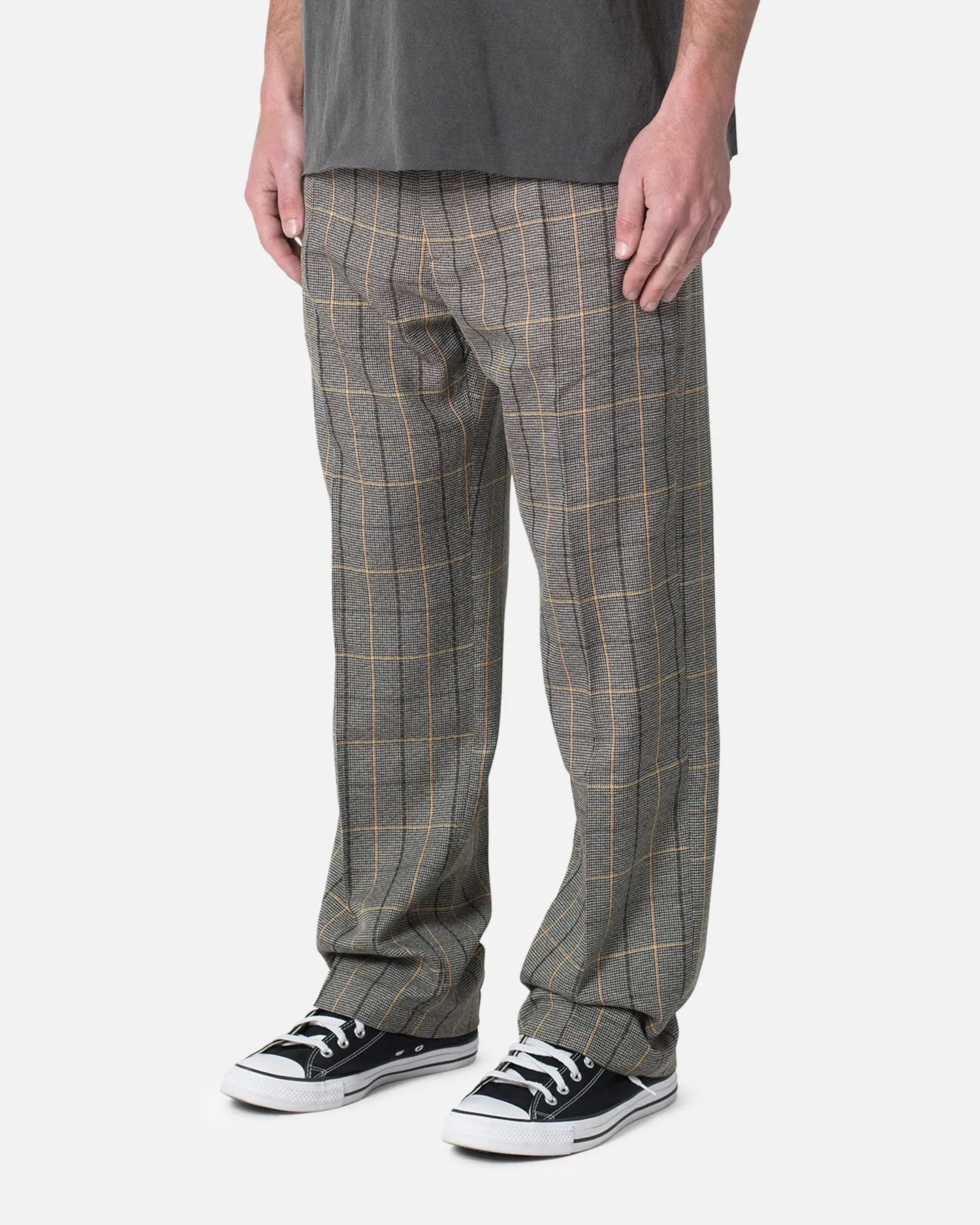 MNML Pleated Plaid Trousers Light Brown/Cream sold by Culture Kings product image thumbnail 2