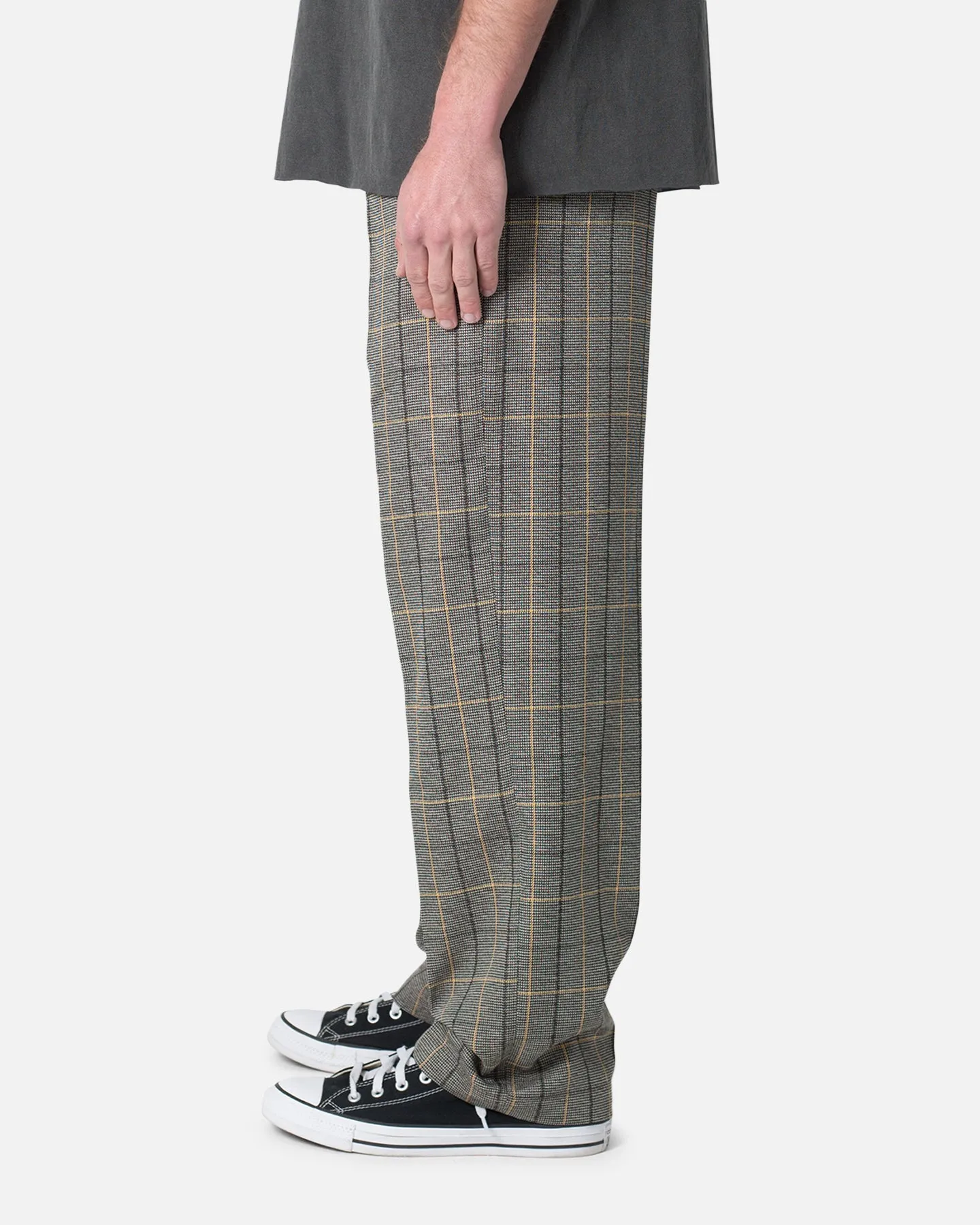 MNML Pleated Plaid Trousers Light Brown/Cream sold by Culture Kings product image thumbnail 3