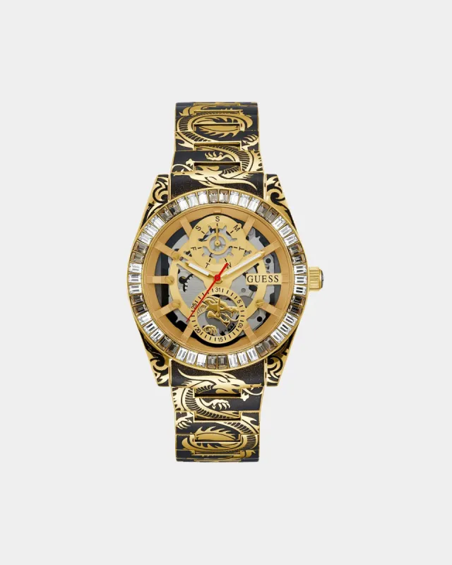 Guess Mainline Women's Dragon Watch Gold made by Culture Kings
