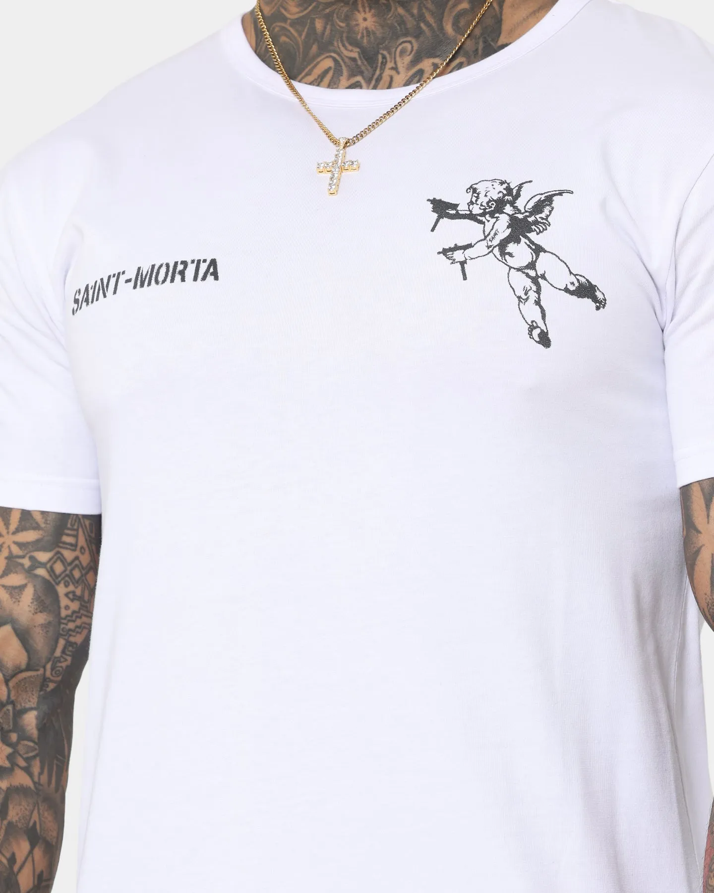 Saint Morta Lil Uzi El Duplo Short Sleeve T-Shirt White/Black sold by Culture Kings product image thumbnail 4