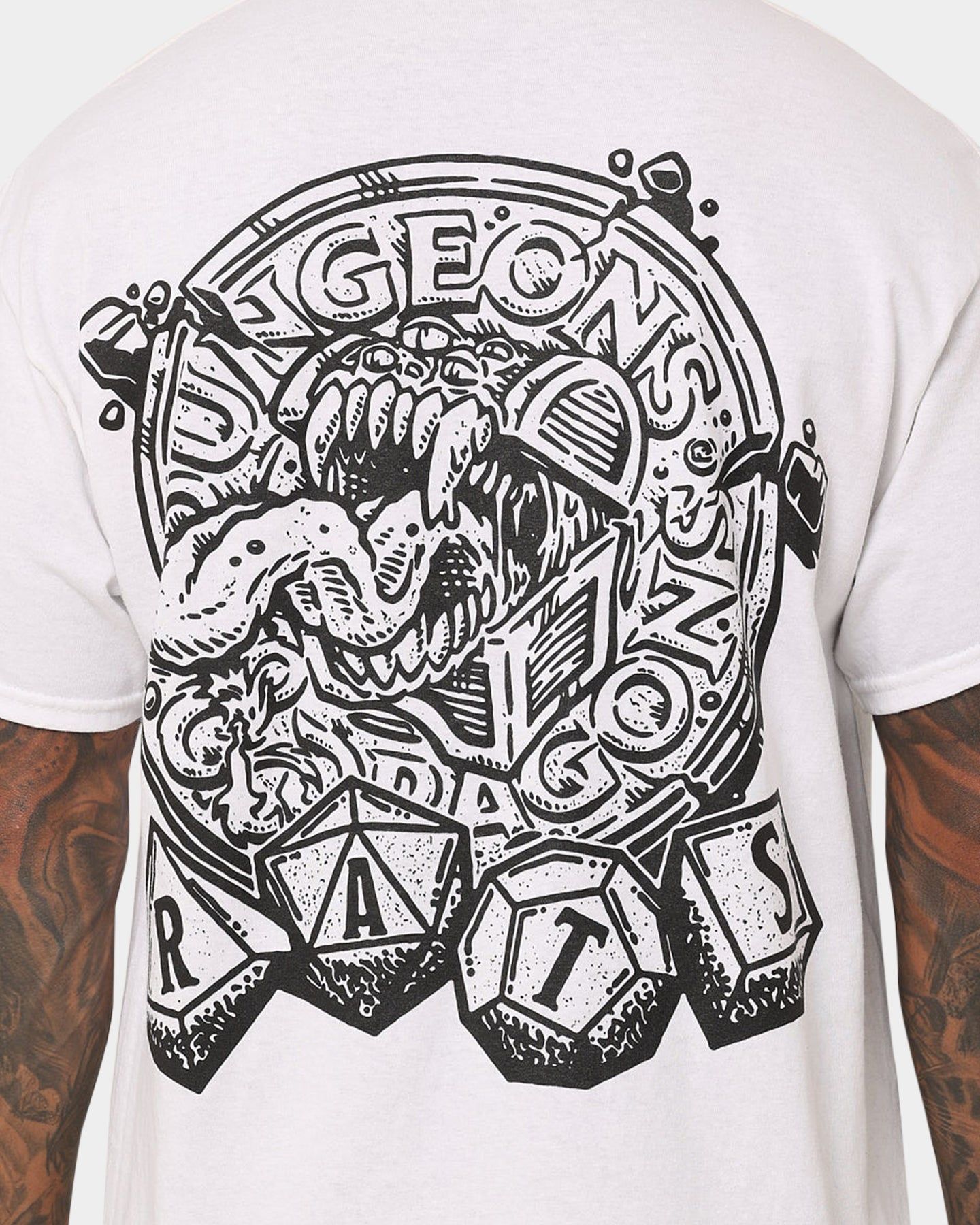 Rats Get Fat X Dungeons And Dragons Chaotic Evil T-Shirt White sold by Culture Kings product image thumbnail 5