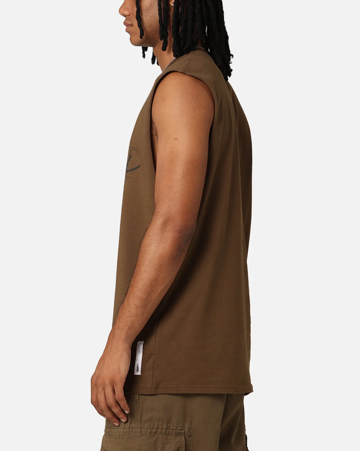 Saint Morta Interlock Oversized Muscle T-Shirt Army Green sold by Culture Kings product image thumbnail 5