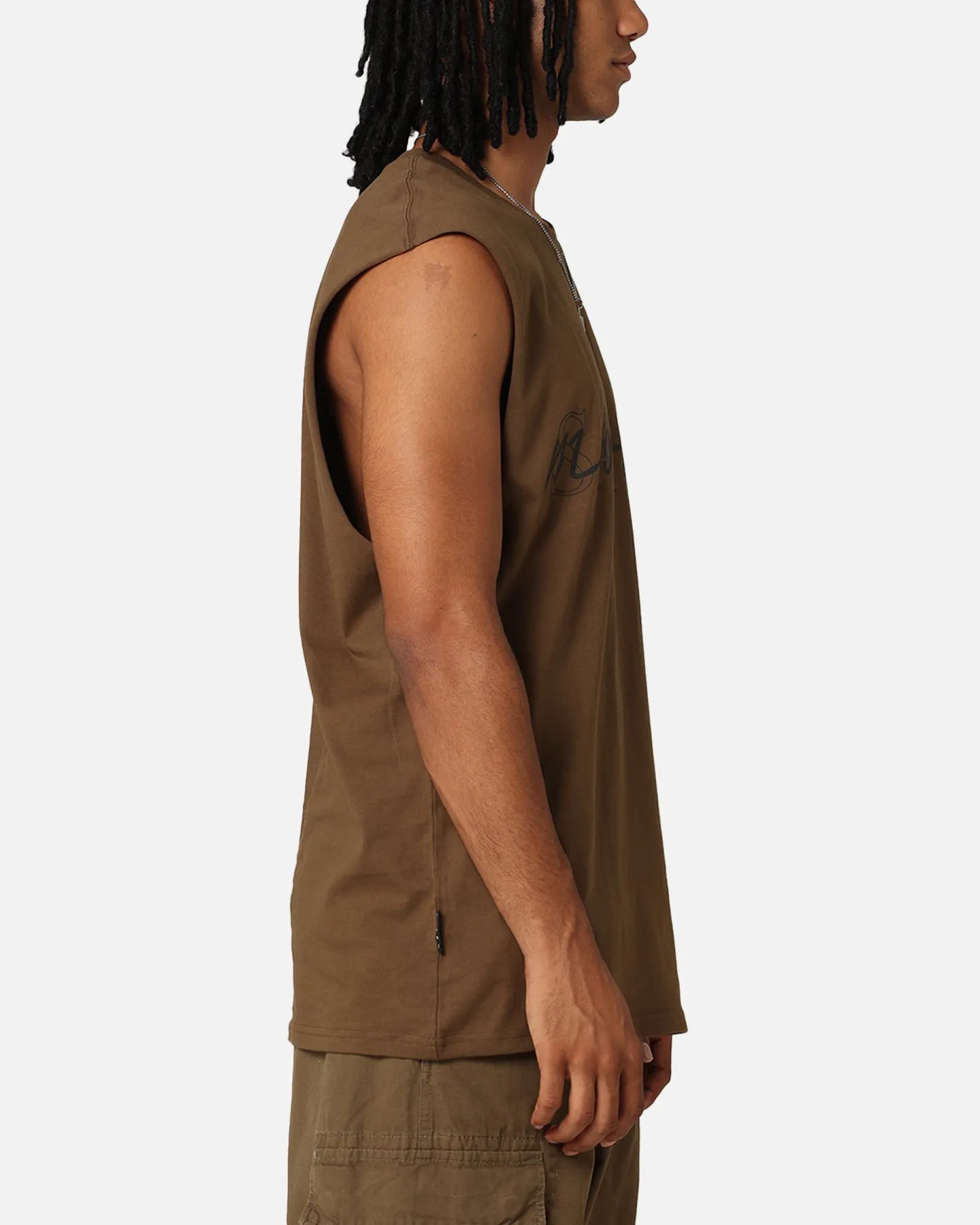 Saint Morta Interlock Oversized Muscle T-Shirt Army Green sold by Culture Kings product image thumbnail 4