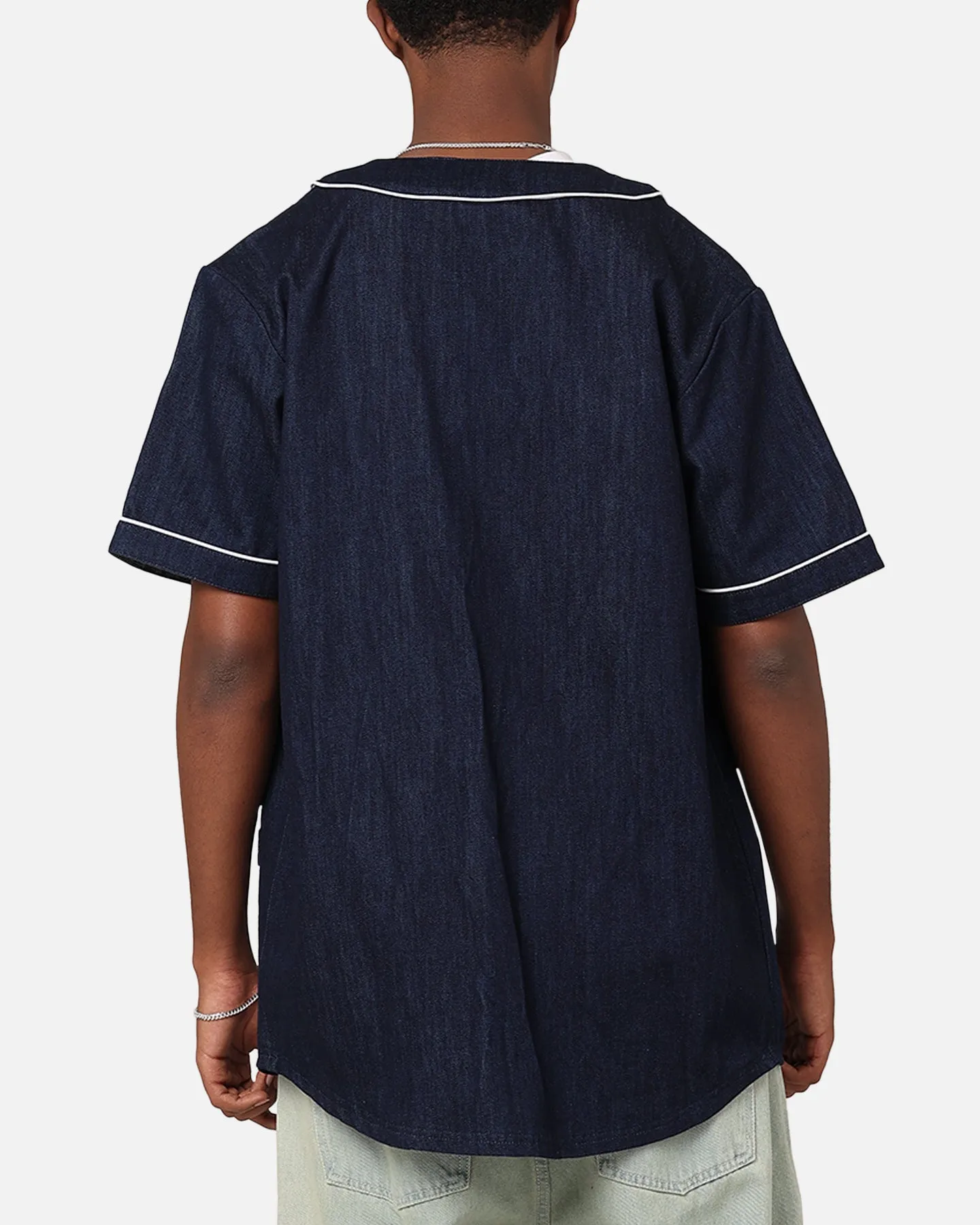 Majestic Athletic New York Yankees Denim Button Up Shirt Washed Navy Denim sold by Culture Kings product image thumbnail 3