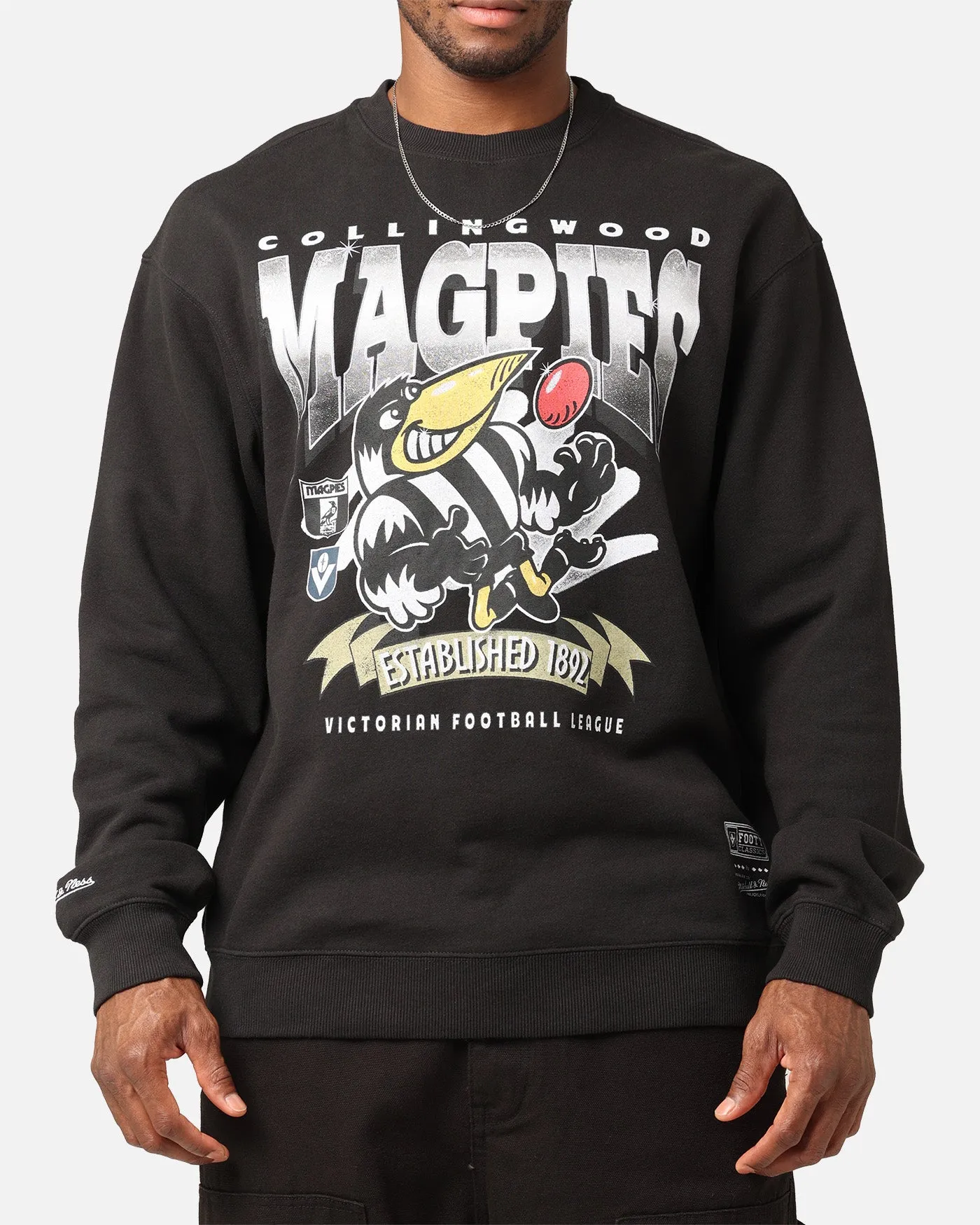 Mitchell & Ness Collingwood Magpies Character Crewneck Faded Black sold by Culture Kings product image thumbnail 4