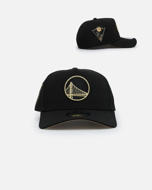 New Era Golden State Warriors 'NBA Gold Links' 9FORTY A-Frame Snapback Black/Gold sold by Culture Kings
