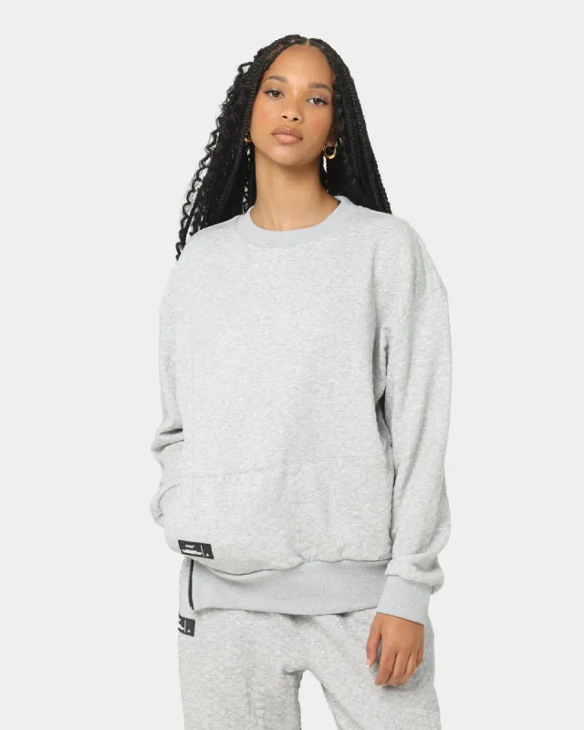 PYRA Women's Quilt Crew Sweater Grey Marle sold by Culture Kings