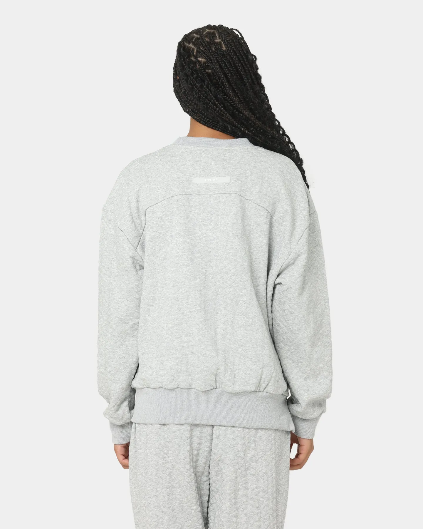 PYRA Women's Quilt Crew Sweater Grey Marle sold by Culture Kings product image thumbnail 4