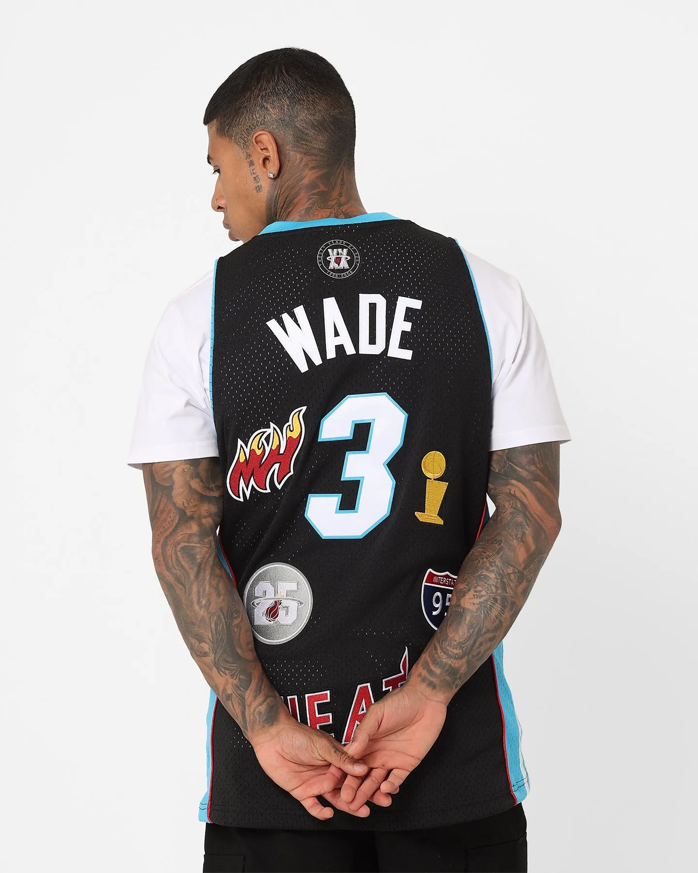 Mitchell & Ness Miami Heat Dwyane Wade Hi-Way Swing Jersey Black sold by Culture Kings product image thumbnail 2