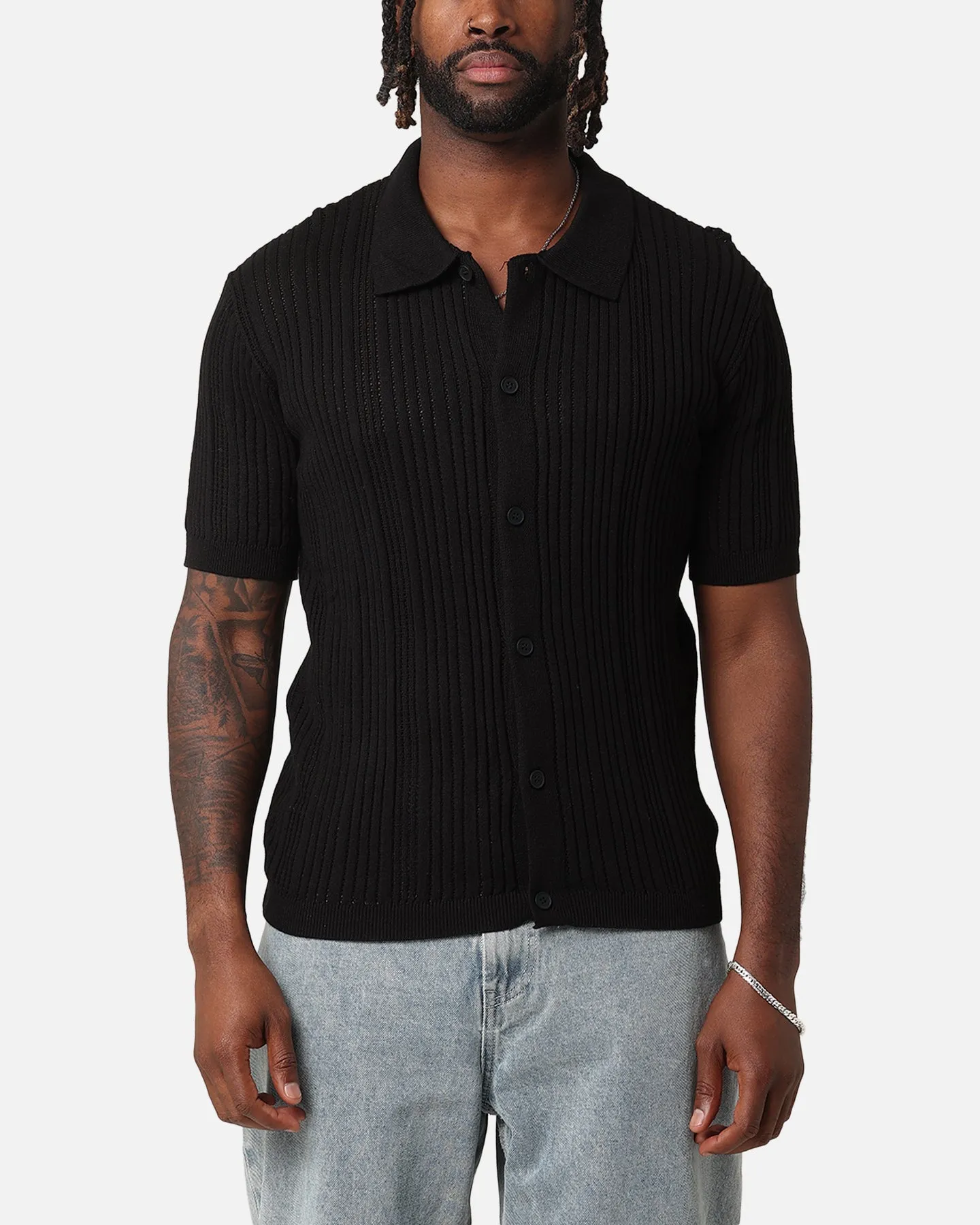 XXIII Elliot Knit Button Up Shirt Black sold by Culture Kings