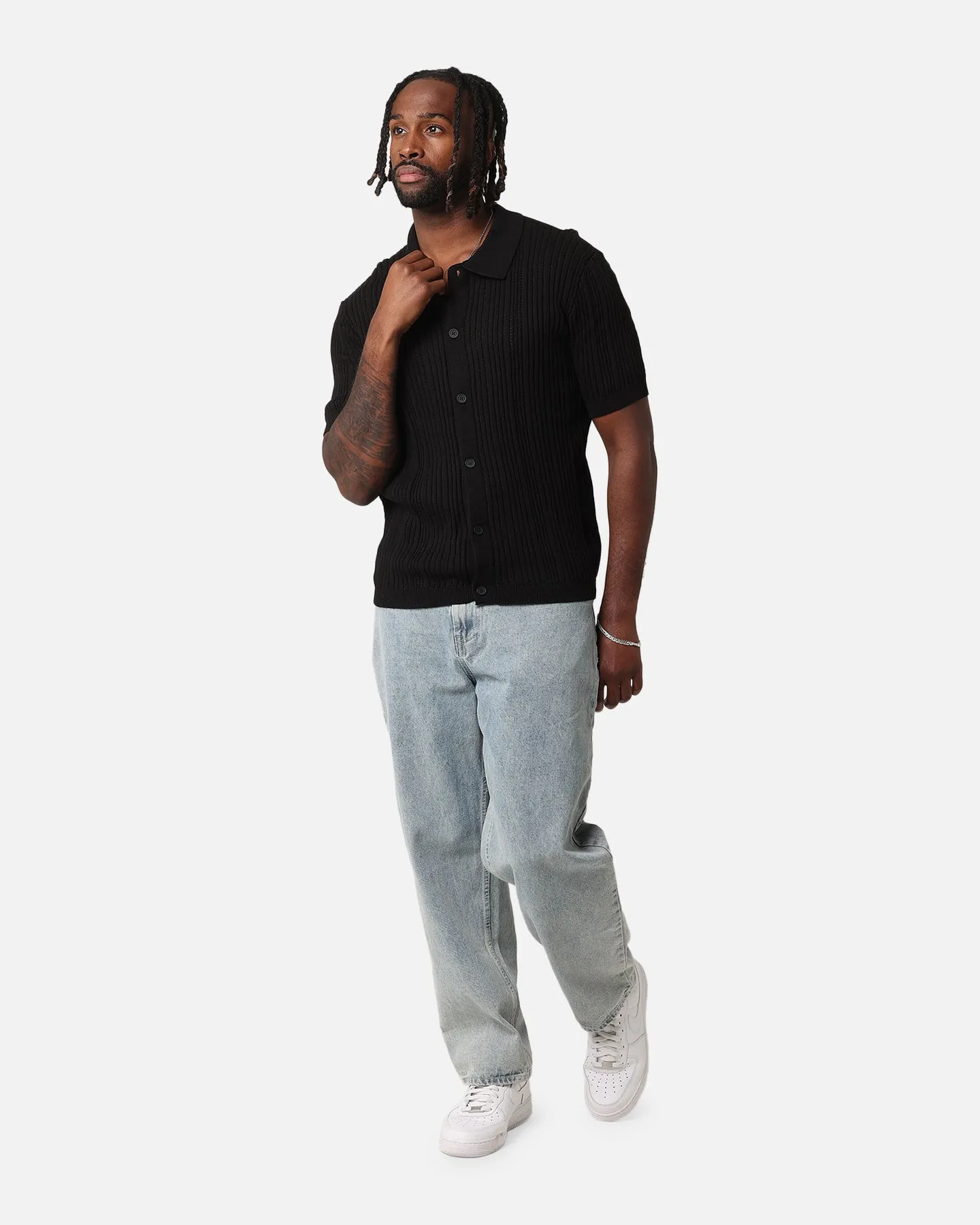 XXIII Elliot Knit Button Up Shirt Black sold by Culture Kings product image thumbnail 2