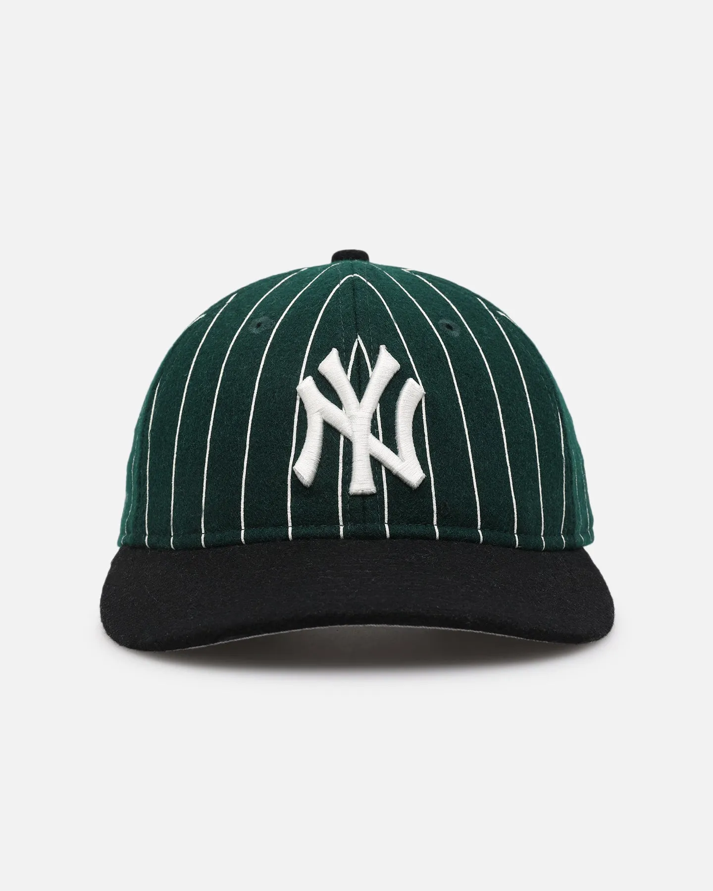 New Era New York Yankees 9FIFTY Retro Melton Pinstripe Strapback Dark Green/Black sold by Culture Kings