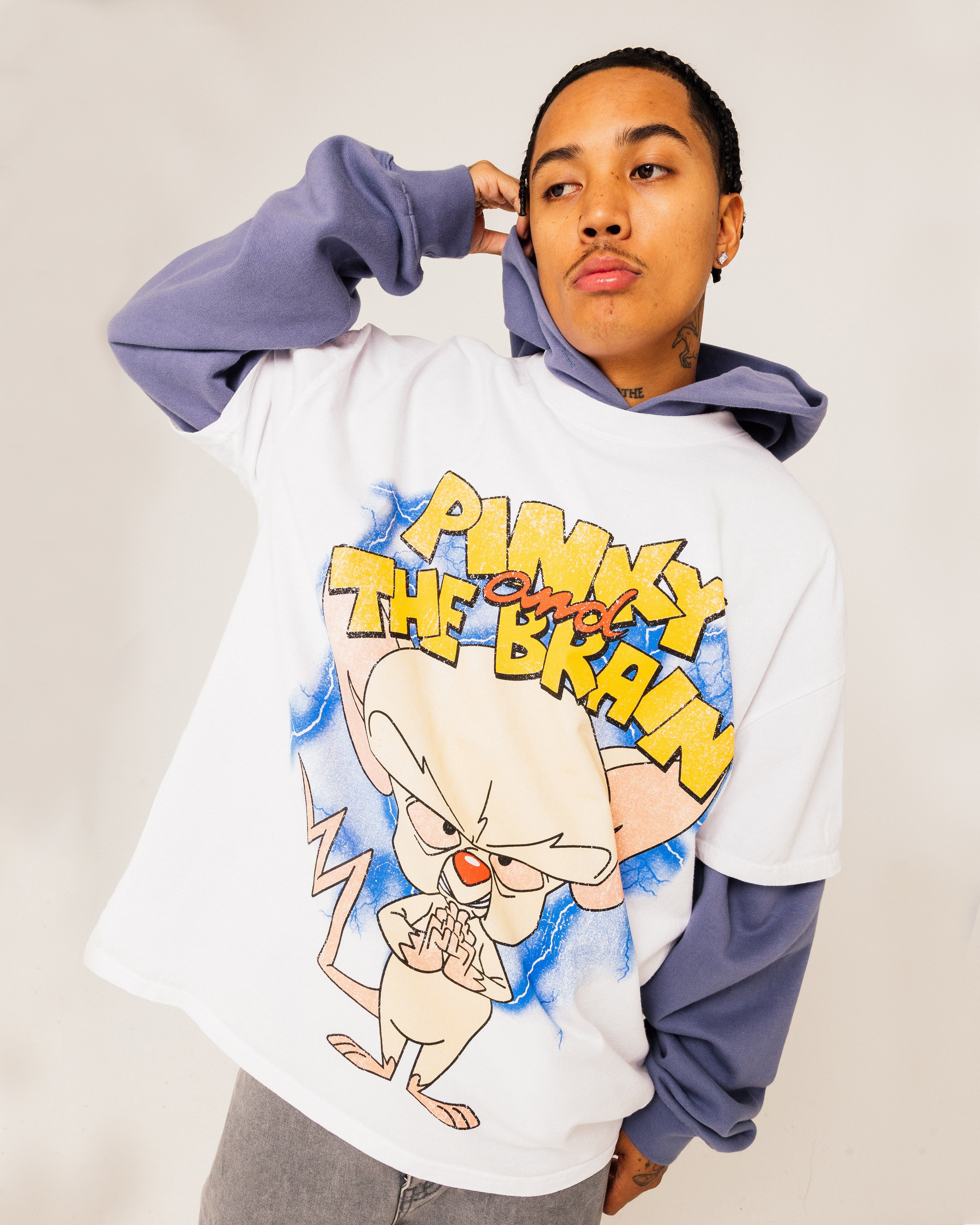American Thrift X Cartoon Network Pinky & The Brain Heavyweight Vintage T-Shirt White sold by Culture Kings