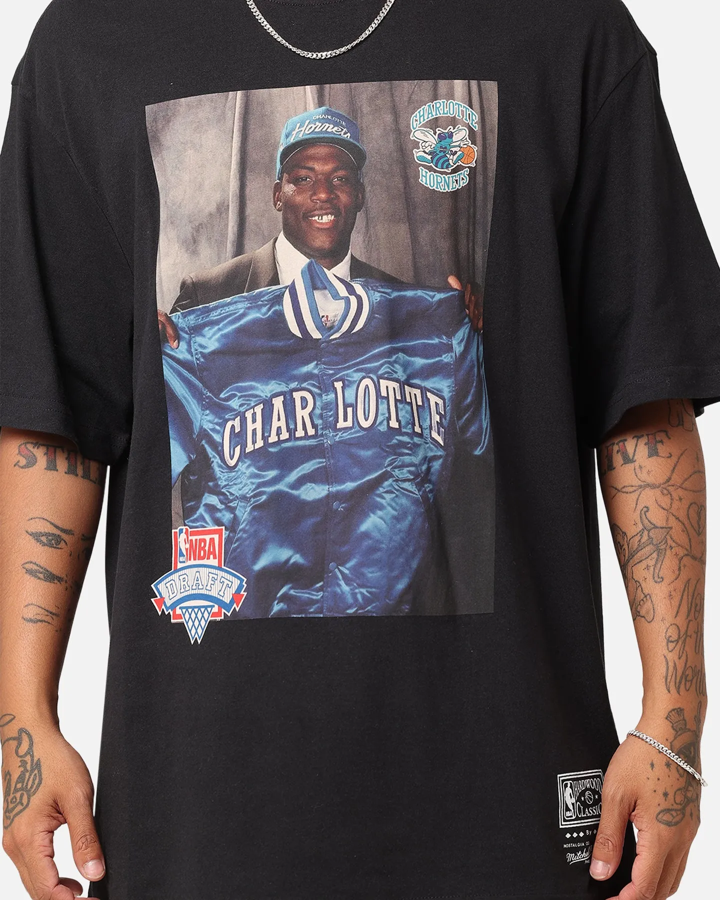 Mitchell & Ness Charlotte Hornets 1991 NBA Draft T-Shirt Faded Black sold by Culture Kings product image thumbnail 3