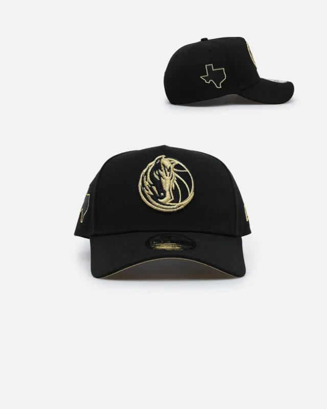 New Era Dallas Mavericks 'NBA Gold Links' 9FORTY A-Frame Snapback Black/Gold sold by Culture Kings