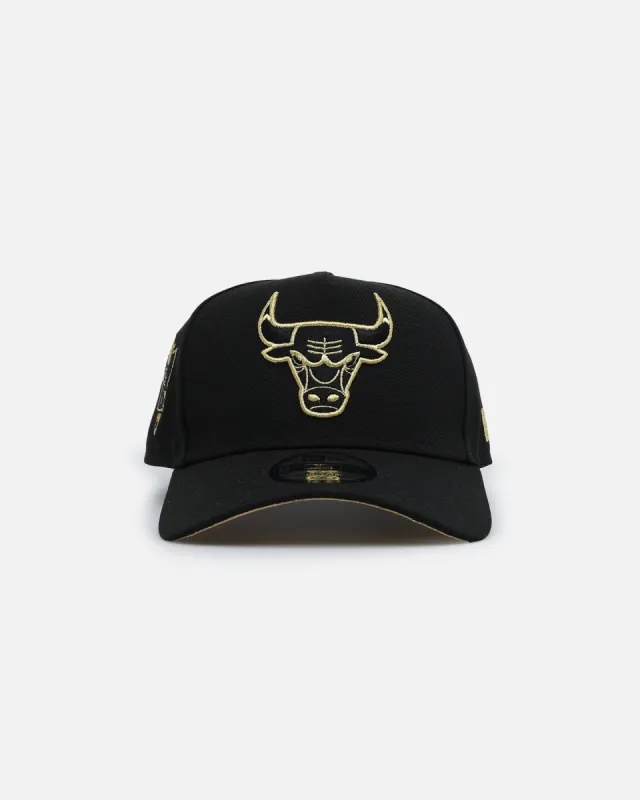 New Era Chicago Bulls 'NBA Gold Links' 9FORTY A-Frame Snapback Black/Gold sold by Culture Kings