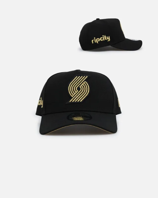 New Era Portland Blazers 'NBA Gold Links' 9FORTY A-Frame Snapback Black/Gold sold by Culture Kings