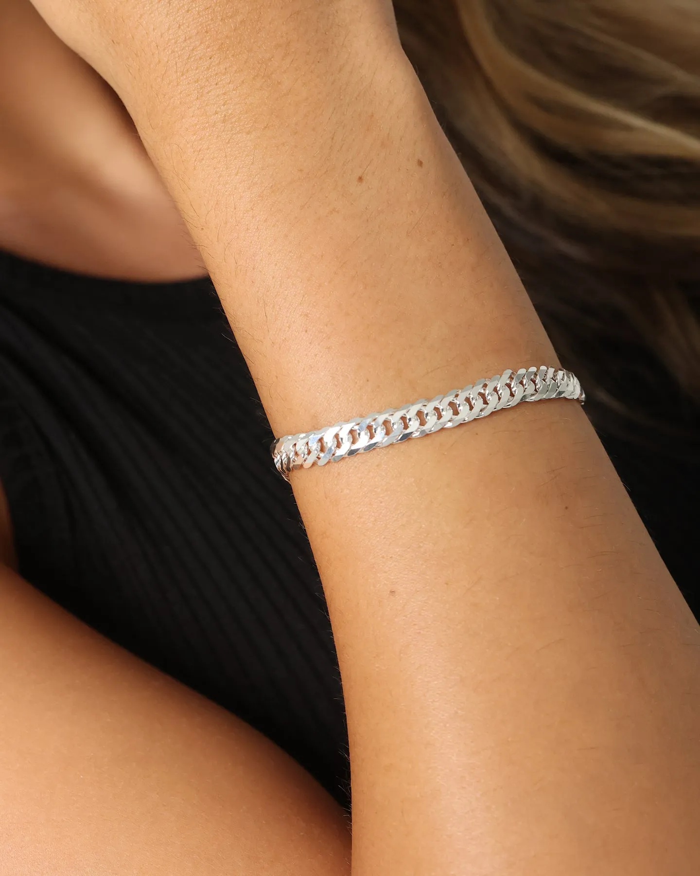 House Of Auric 6.4mm Double Curb Bracelet Sterling Silver sold by Culture Kings product image thumbnail 3