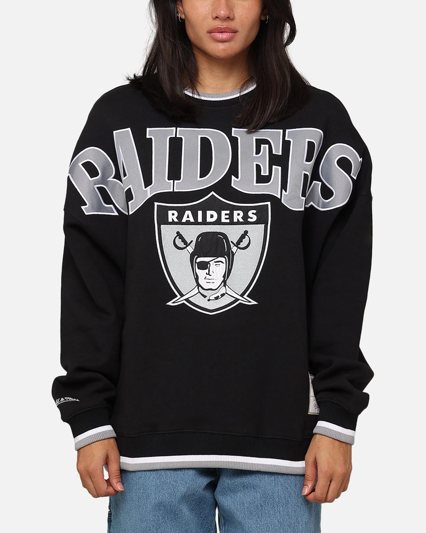 Mitchell & Ness Oakland Raiders Shooting Crewneck Black sold by Culture Kings