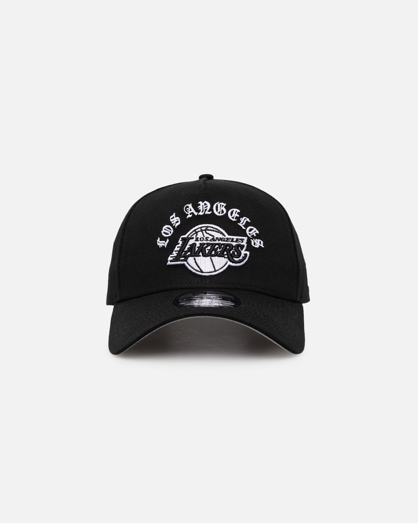 New Era Los Angeles Lakers 'Gothic Arch' 9FORTY A-Frame Snapback Black/White sold by Culture Kings
