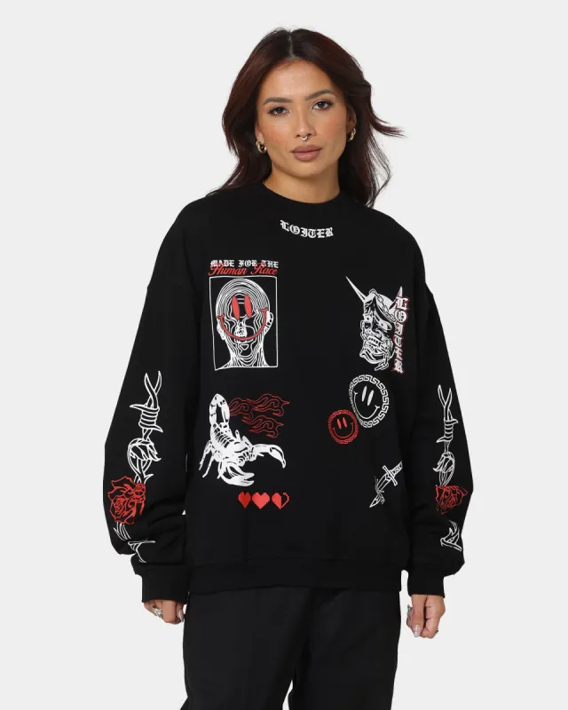 Loiter Hydra Multi Logo Crewneck Black sold by Culture Kings