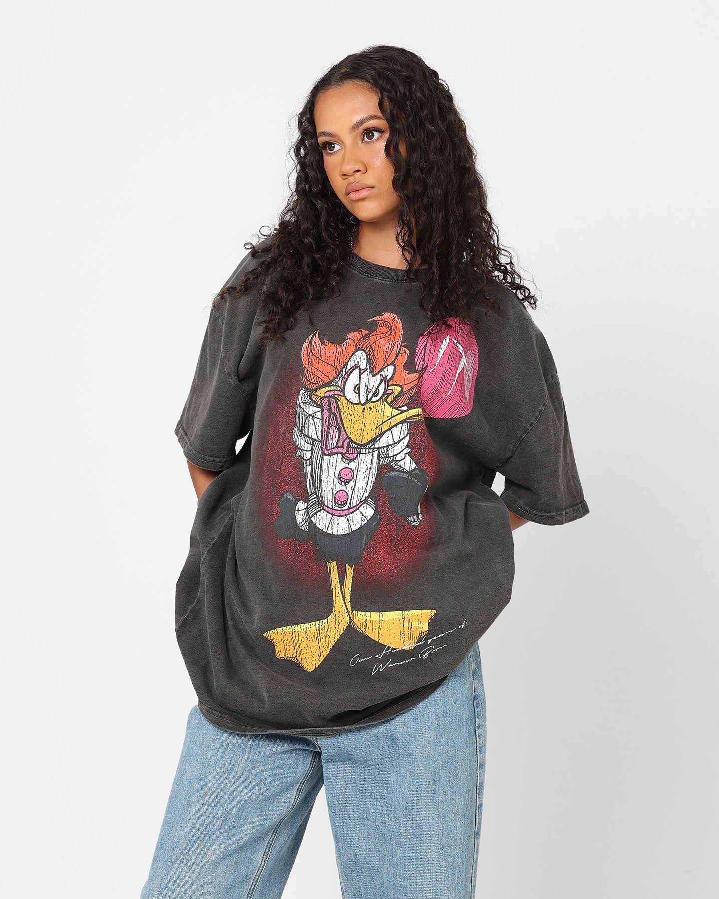 American Thrift X Warner Bros. Daffywise Heavyweight Vintage T-Shirt Black Wash sold by Culture Kings