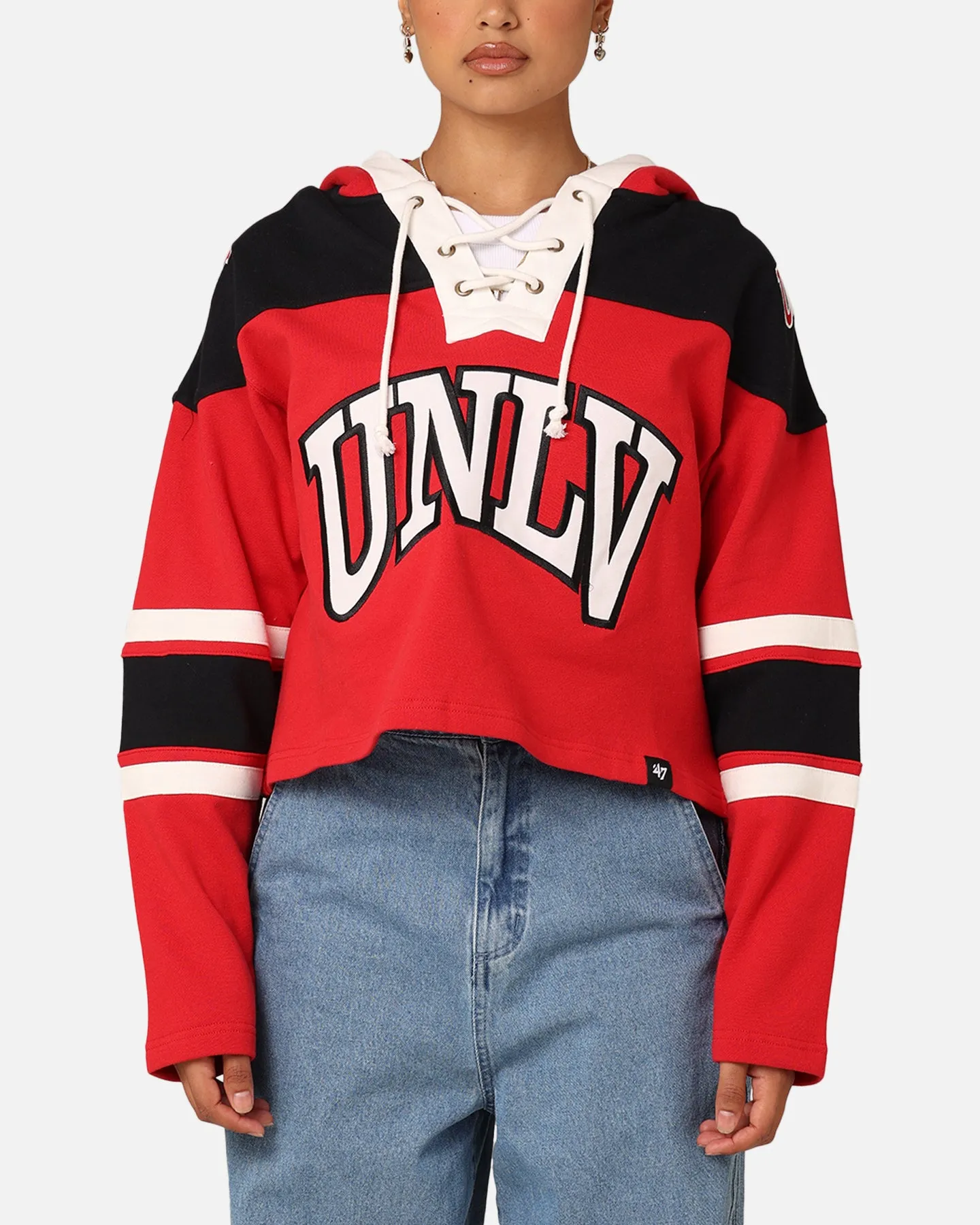 47 Brand Women's University Of Las Vegas Cropped Lacer Hoodie Red sold by Culture Kings