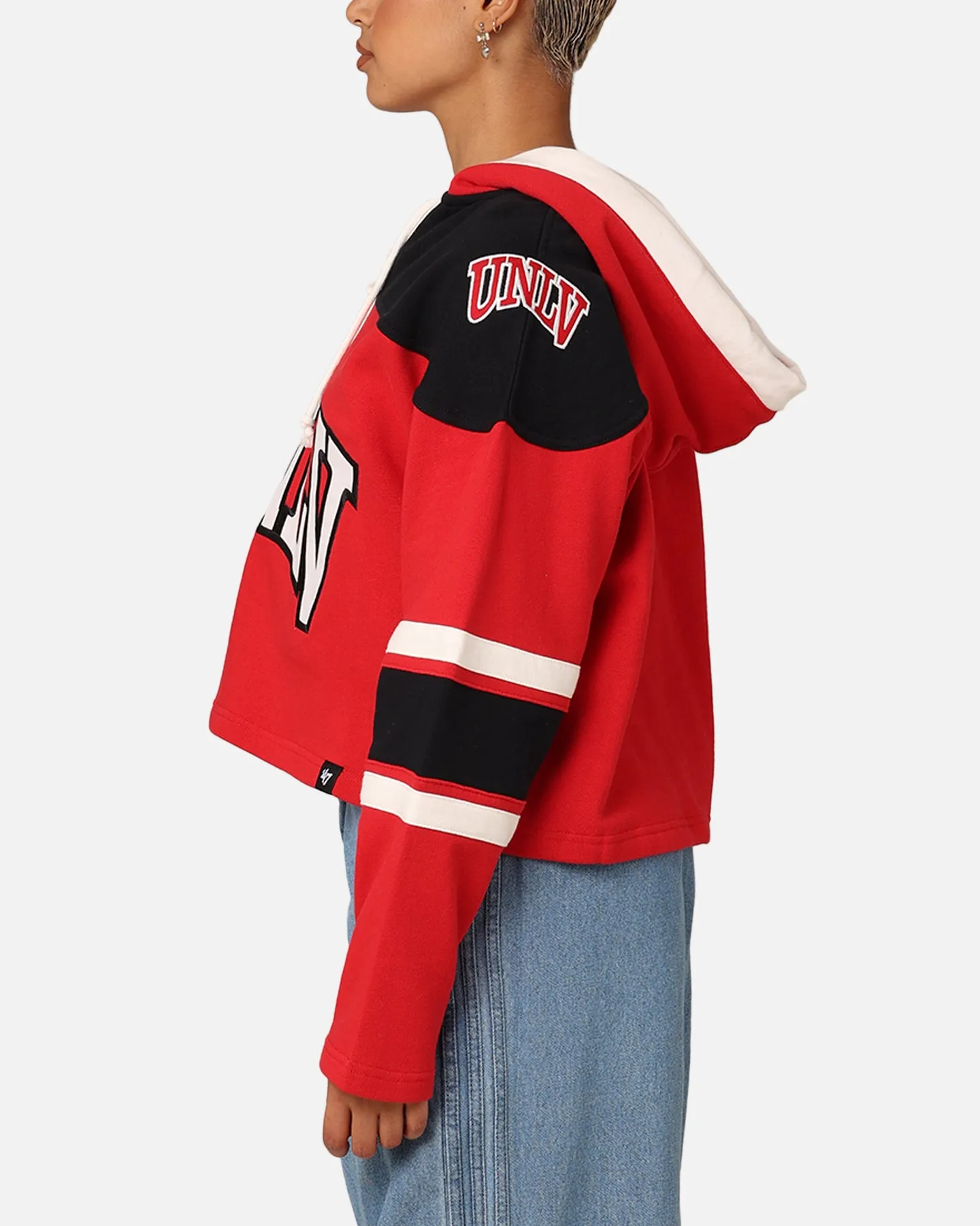 47 Brand Women's University Of Las Vegas Cropped Lacer Hoodie Red sold by Culture Kings product image thumbnail 5