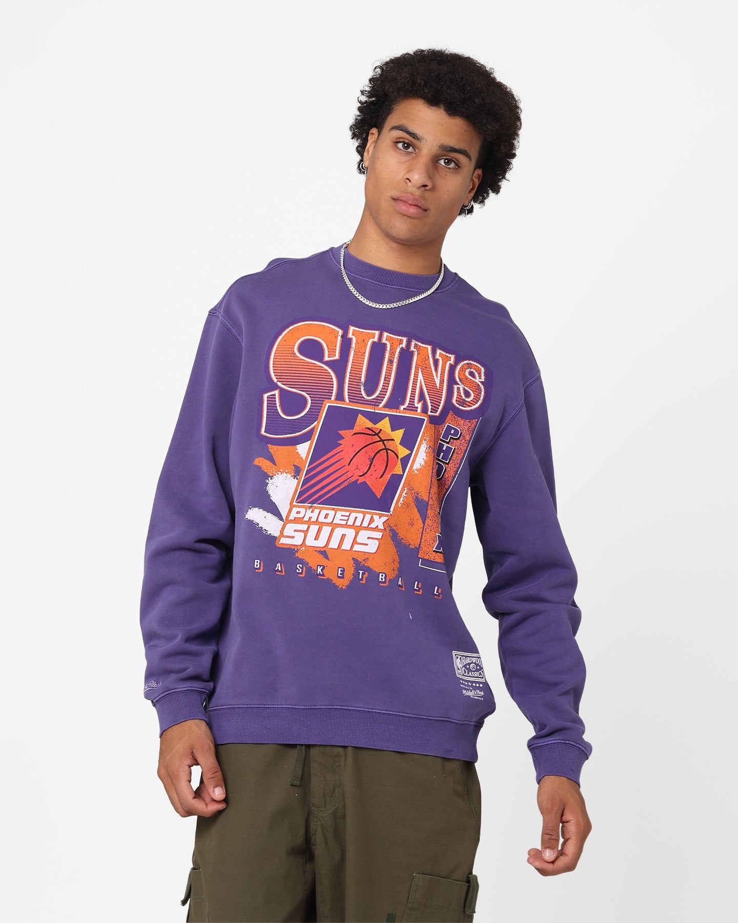 Mitchell & Ness Phoenix Suns Paintbrush Crewneck Purple sold by Culture Kings