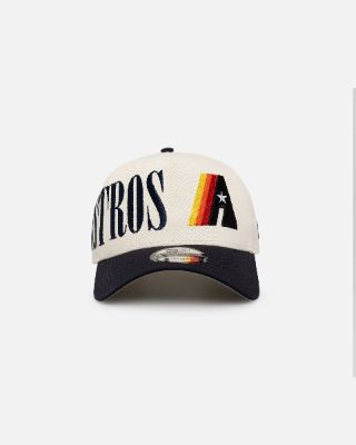 New Era Houston Astros 'Tall Text' 9FORTY A-Frame Snapback Chrome White/OTC sold by Culture Kings