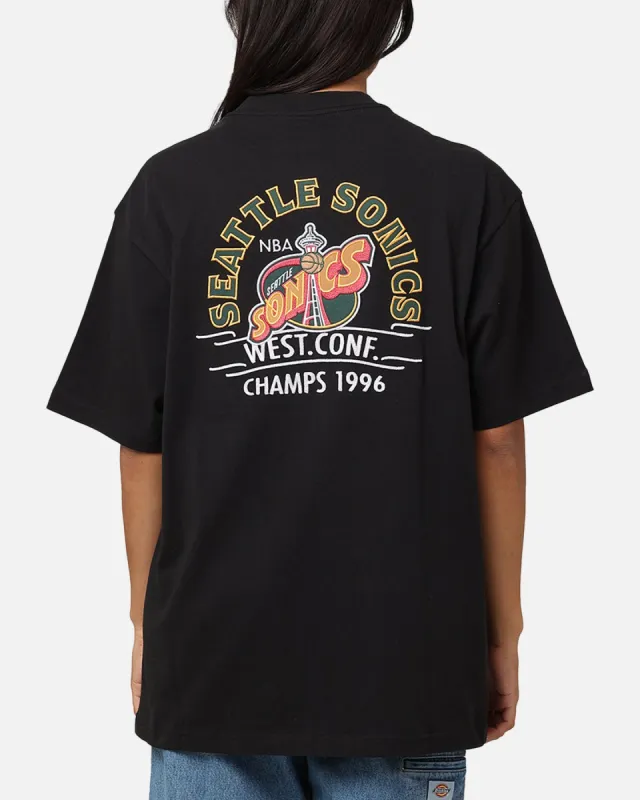 Mitchell & Ness Seattle Sonics Arch T-Shirt Faded Black sold by Culture Kings