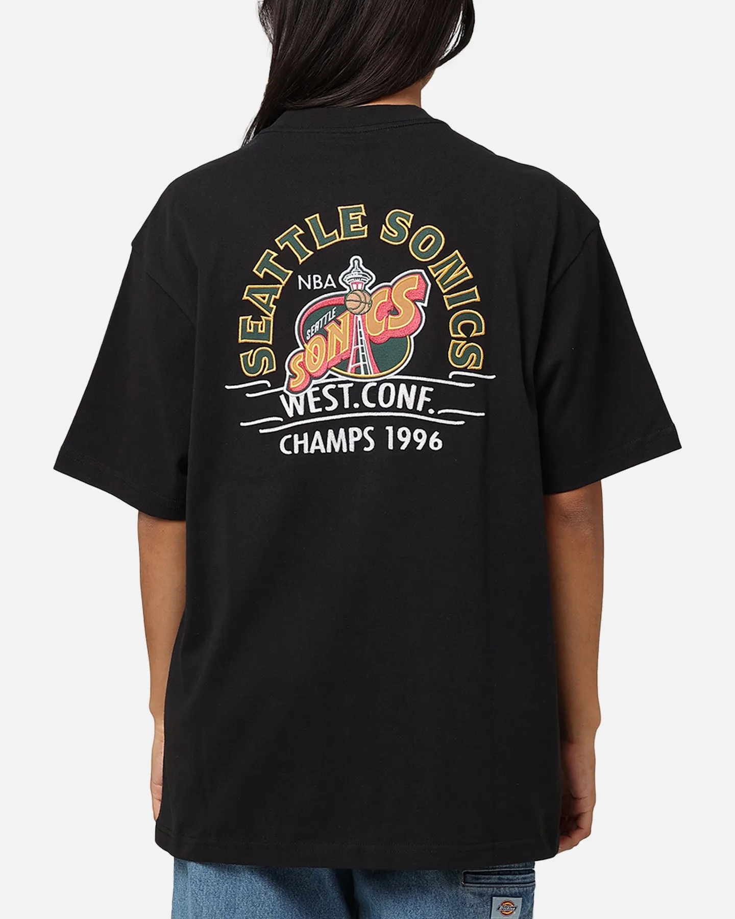 Mitchell & Ness Seattle Sonics Arch T-Shirt Faded Black sold by Culture Kings