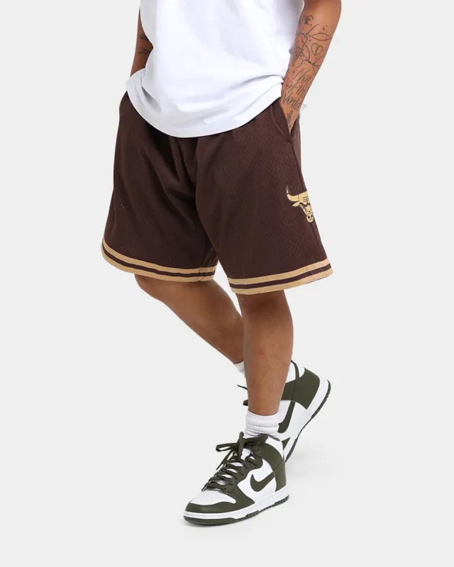 Mitchell & Ness Chicago Bulls Lux Brown Swingman Shorts Baroque Brown sold by Culture Kings